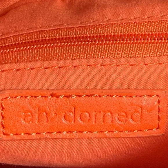Ah • Adorned Orange Vegan Leather Shoulder Bag Boho Chic Crossbody Handbag - Picture 9 of 12